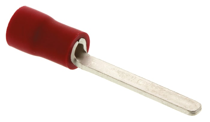 Cosse à sertir type languette Isolée JST, 2.3mm x 0.8mm Rouge, 0.25mm² - 1.65mm²
