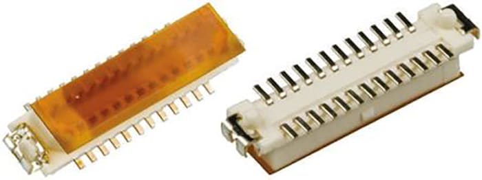 Hirose DF9 Series Straight Surface Mount PCB Socket, 41-Contact, 2-Row, 1mm Pitch, Solder Termination