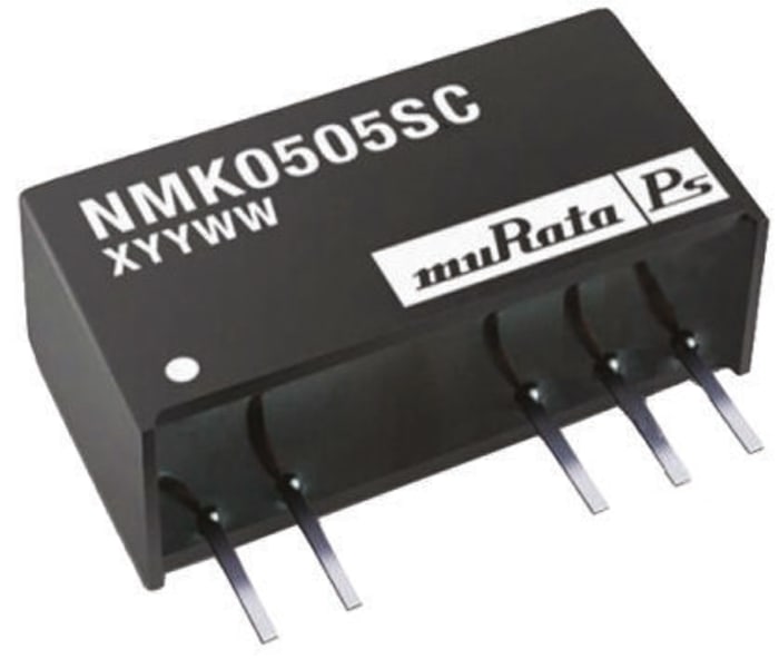 Murata Power Solutions NMK DC-DC Converter, ±5V dc/ ±200mA Output, 4.5 → 5.5 V dc Input, 2W, Through Hole, +85°C