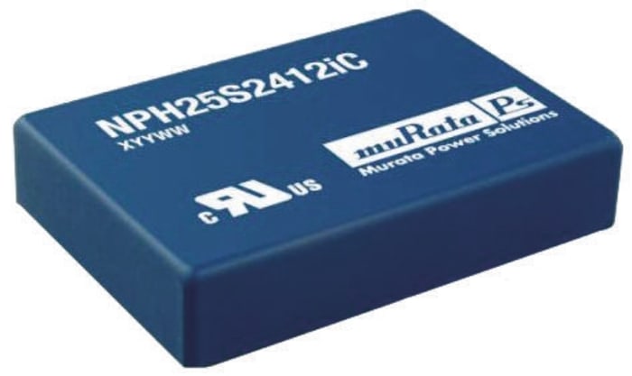Murata Power Solutions NPH25S Isolated DC-DC Converter, 5V dc/ 5A Output, 36 → 75 V dc Input, 25W, Through Hole,
