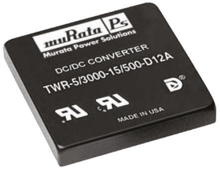 Murata Power Solutions UWR Isolated DC-DC Converter, 5V dc/ 8A Output, 18 → 36 V dc Input, 40W, Through Hole,