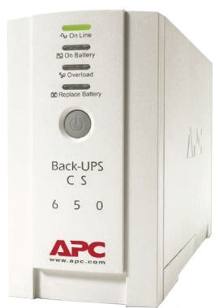 APC 180 → 266V Input Stand Alone Uninterruptible Power Supply, 650VA (400W), Back-UPS CS