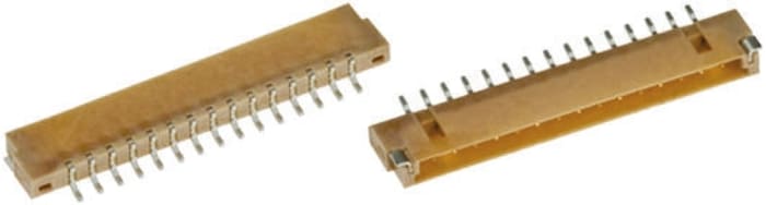JAE, FI 1.25mm Pitch 15 Way 1 Row Right Angle Surface Mount LVDS Connector, Receptacle, Solder Termination
