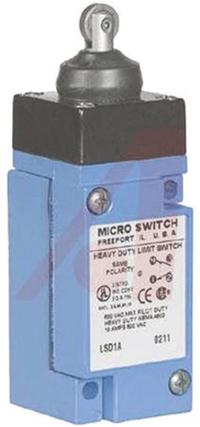 Honeywell HDLS Series Plunger Limit Switch, NO/NC, SPDT, Die Cast Zinc Housing, 600V ac Max, 10A Max