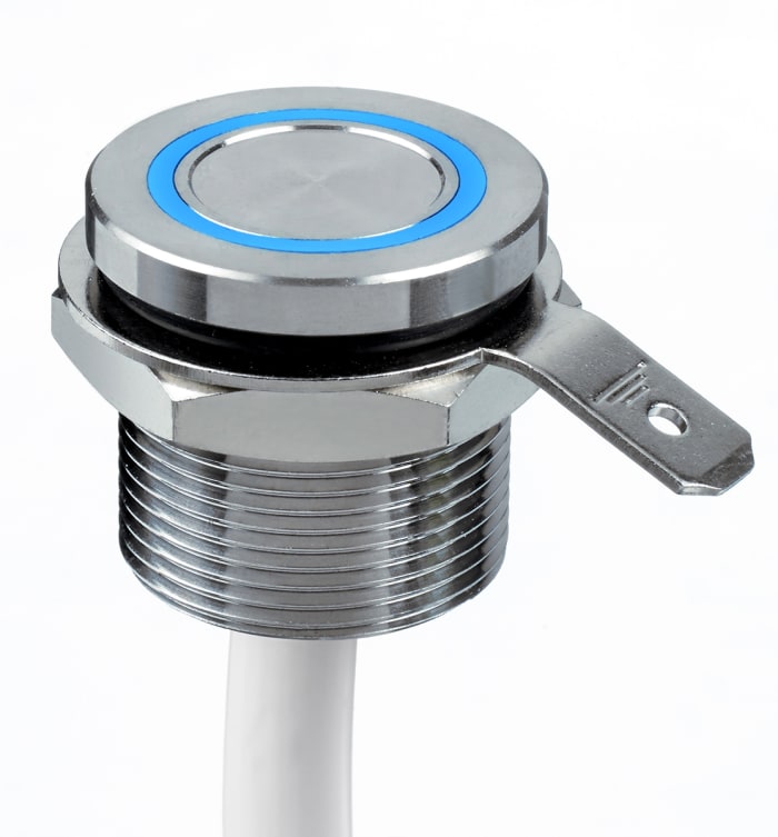 APEM Illuminated Piezo Switch, Momentary, Pulse, SPST, IP68, Flying Lead, 200 mA @ 24 V dc, -40 → +75°C