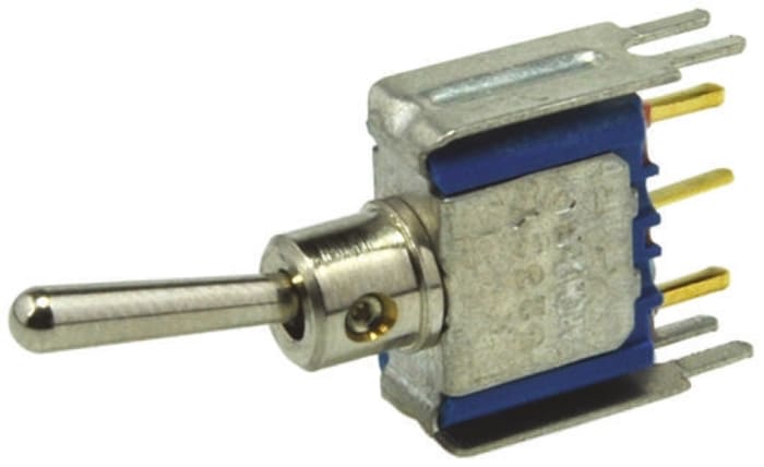APEM Toggle Switch, PCB Mount, On-On, SPST, PC Terminal Terminal, 20V ac/dc