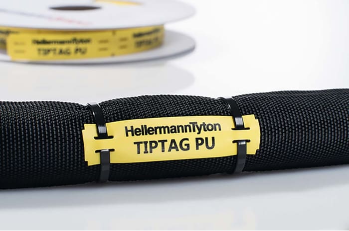 HellermannTyton Yellow Yellow Print Cable Labels, 65 mm Width, 190 Per Pack Qty, 65 mm