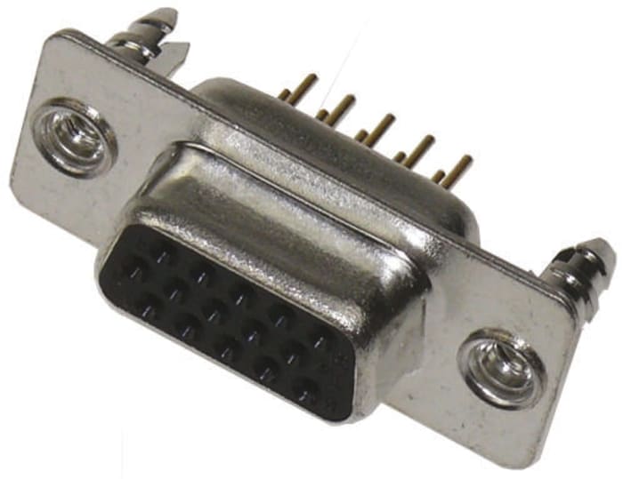 HARTING 44 Way Through Hole D-sub Connector Socket, 2.29mm Pitch, with 4-40 UNC Threaded Inserts, Boardlocks