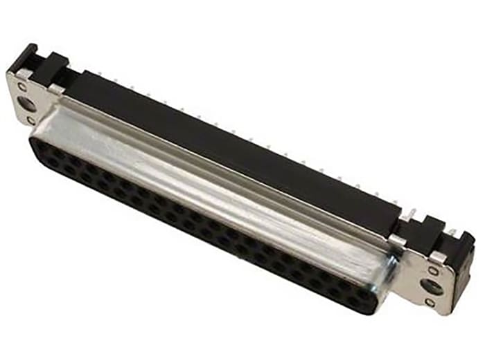 HARTING 37 Way Through Hole D-sub Connector Socket, 2.76mm Pitch, with 4-40 UNC Threaded Inserts, Boardlocks