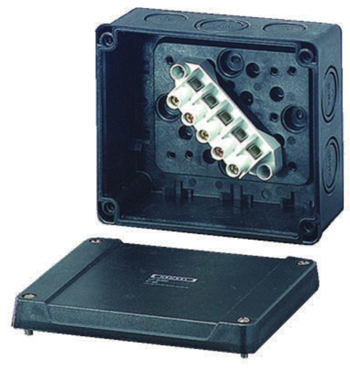 Boîte de jonction en Polycarbonate 139 x 119 x 70mm 10 voies, IP65