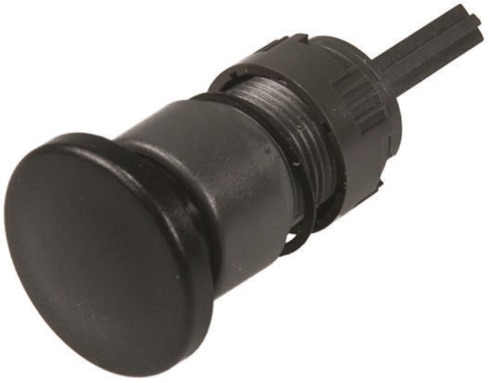 APEM Black Momentary Push Button Head, IP65 (Front); IP40 (Back)