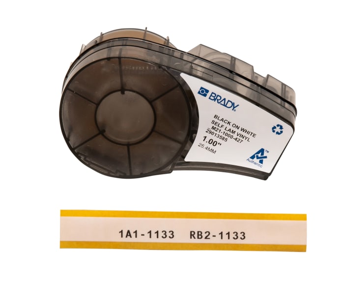 Brady B-427 Black on White, Transparent Label Printer Tape, 4.27 m Length, 25.40 mm Width