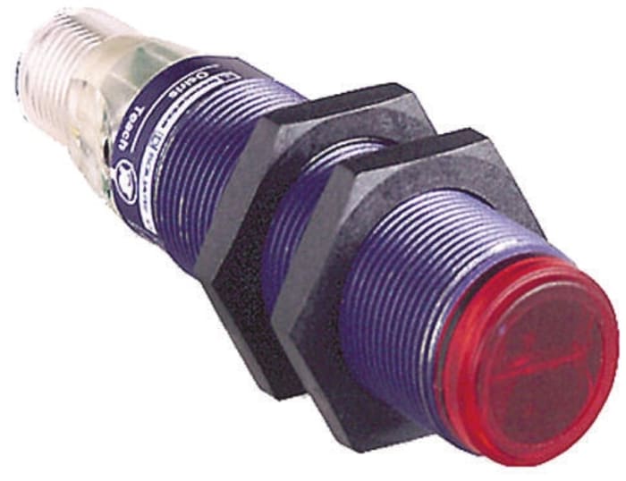 Telemecanique Sensors Retroreflective Photoelectric Sensor, Barrel Sensor, 2 m Detection Range
