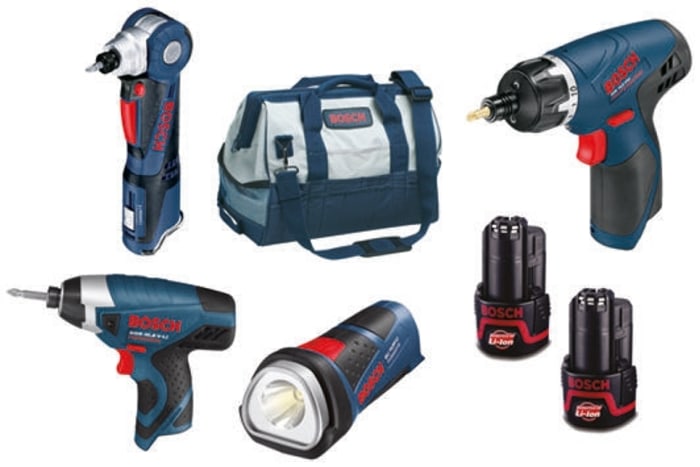 10.8V Powerkit Bosch | Bosch Power Tools Kit 1/4in, 10.8V, Li-ion  batteries, UK Plug | 695-7047 | RS Components
