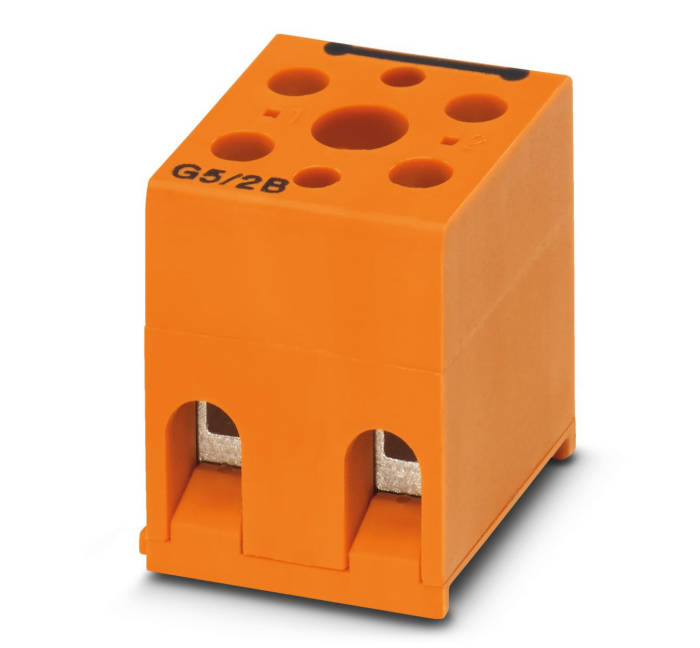 Phoenix Contact UK Series G 5/ 2 B Non-Fused Terminal Block, 2-Way, 32A, 24 → 12 AWG Wire, Screw Down Termination
