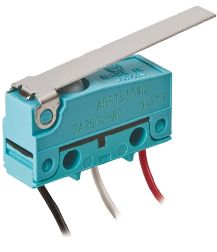 Panasonic Long Hinge Lever Micro Switch, Pre-wired Terminal, 2 A @ 30 V dc, SP-CO, IP67