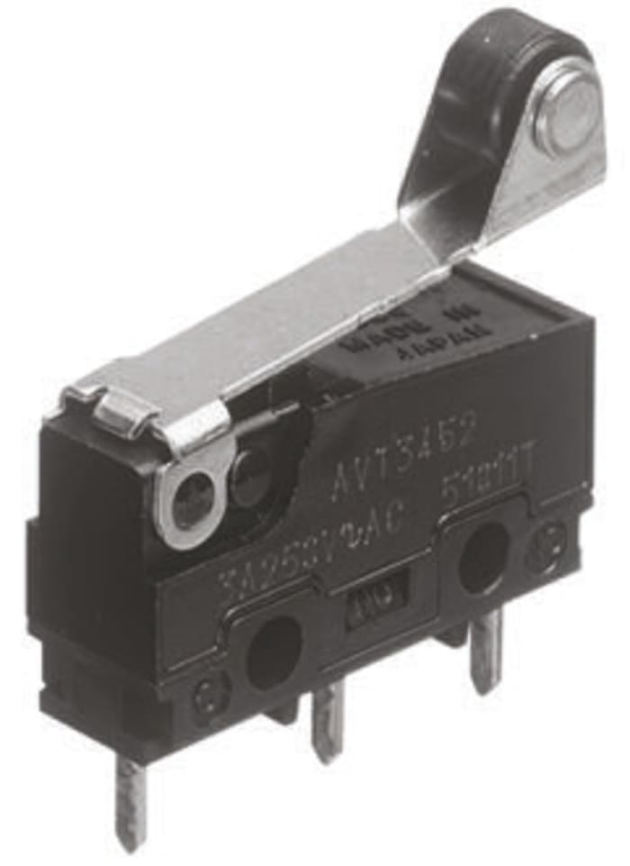 Panasonic Roller Lever Micro Switch, Solder Terminal, 3 A @ 250 V ac, SP-CO
