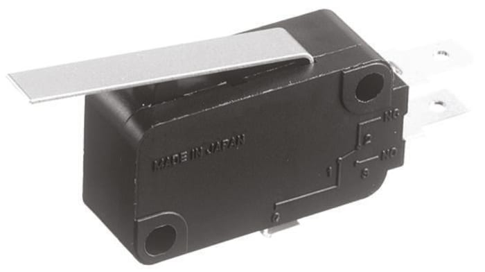 Panasonic Hinge Lever Microswitch, Tab Terminal, 16 A @ 250 V ac, SPDT