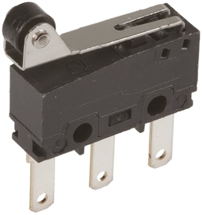 Microrupteur Levier à galet Panasonic, A souder, 1 RT, 0,1 A