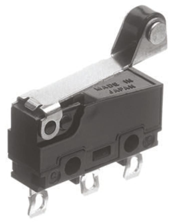 Microrupteur Levier à galet Panasonic, A souder, 1 RT, 0,1 A