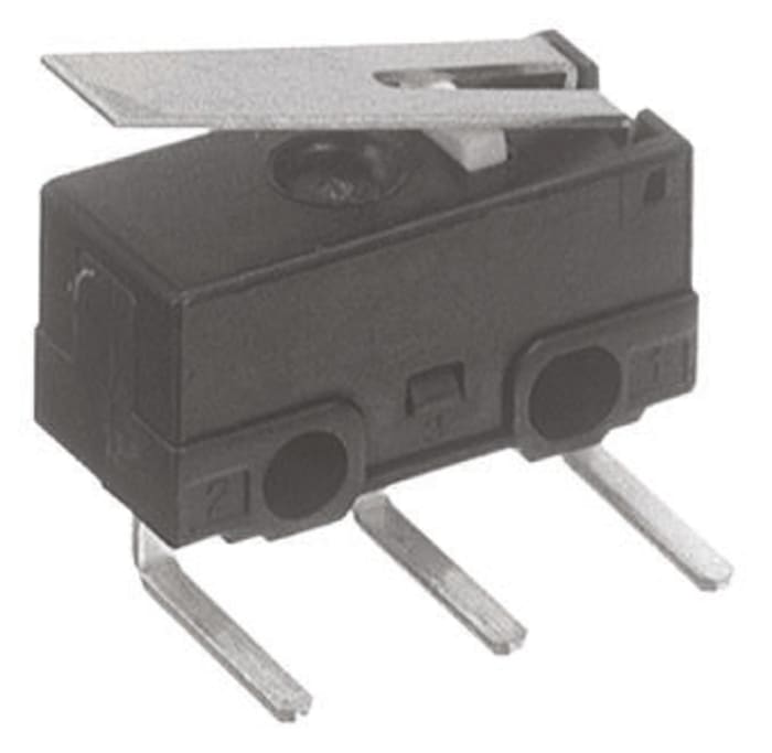 Panasonic Hinge Lever Micro Switch, Right Angle PCB Terminal, 2 A @ 30 V dc, SP-CO
