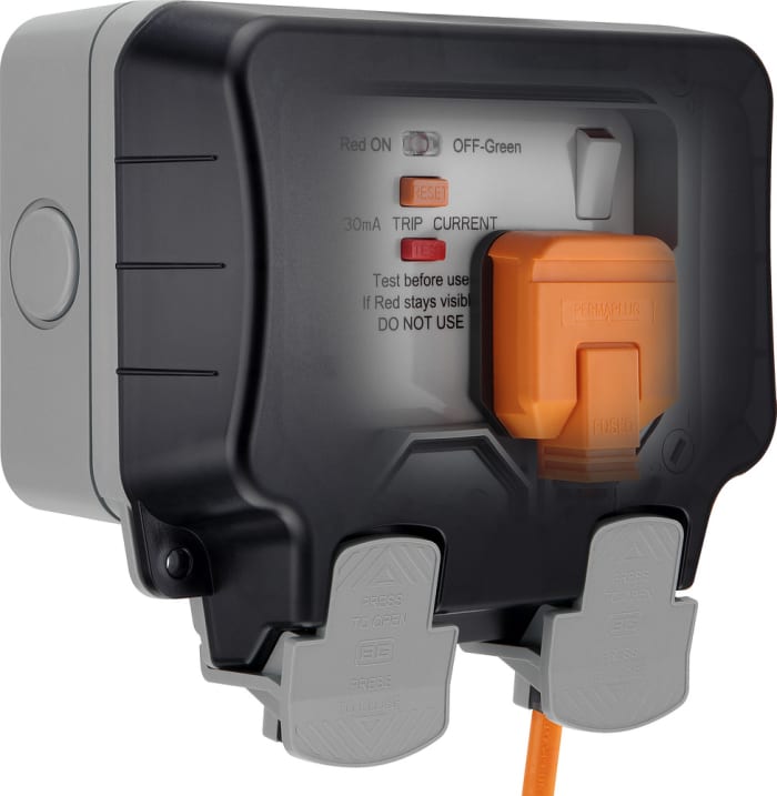 Zásuvka RCD Typ G – britská Aktivní BS BG Electrical 230 V AC