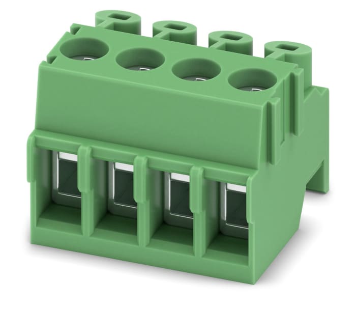 Phoenix Contact, 3.5mm Pitch, PT 1.5/ 2-PH-3.5, 2 Way, Pluggable Terminal Block, Plug, Through Hole, Screw Termination,