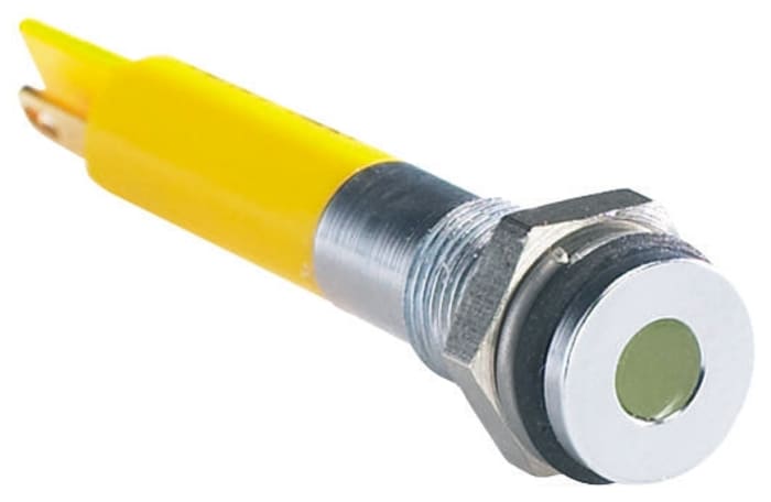 RS PRO Yellow Panel Mount Indicator, 2V dc, 6mm Mounting Hole Size, IP67