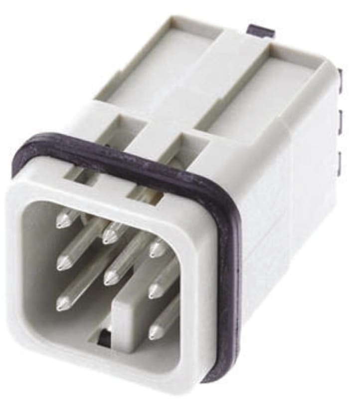 HARTING Heavy Duty Power Connector Insert, 10 A, Han D Series Male, 8 Contacts