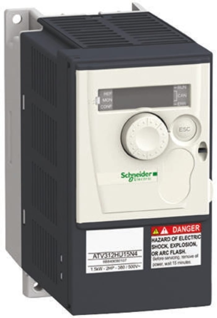 Schneider Electric Inverter Drive, 1.1 kW, 1 Phase, 230 V, 12.1 A, ALTIVAR 312 Series