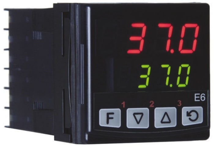 RS PRO PID Temperature Controller, 48 x 48 (1/16 DIN)mm, 3 Output Linear, 100 V ac, 240 V ac Supply Voltage ON/OFF