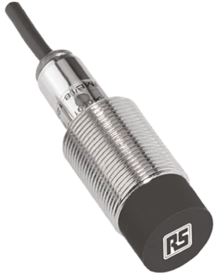 RS PRO Inductive Threaded Barrel Proximity Sensor, M18, 8 mm Detection, NPN NO, 10 → 30 V dc