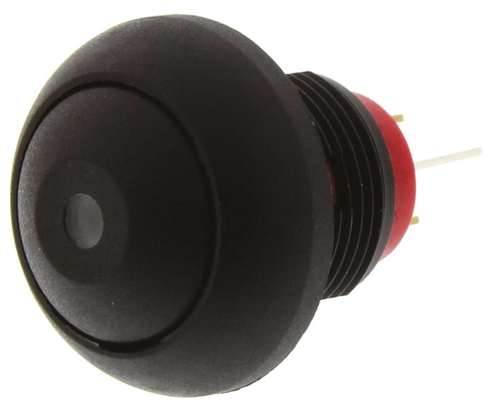 KNITTER-SWITCH Illuminated Miniature Push Button Switch, Momentary, Panel Mount, 12.9mm Cutout, SPST, Yellow LED, IP67