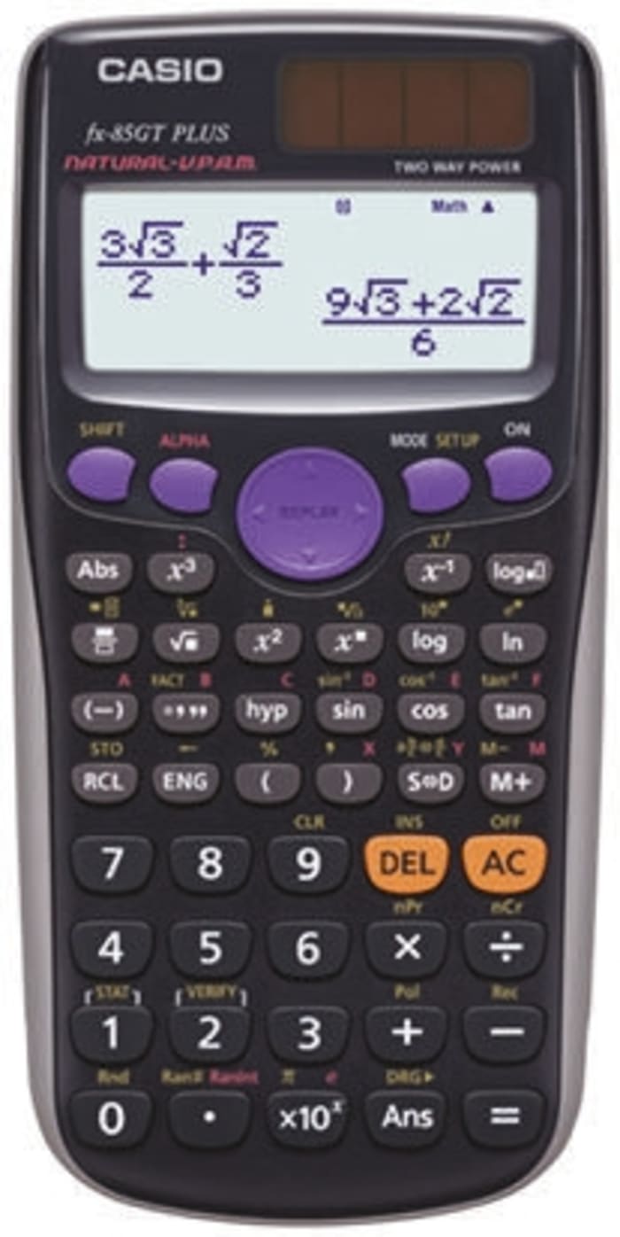 Calculatrice Scientifique Casio, piles et solaire