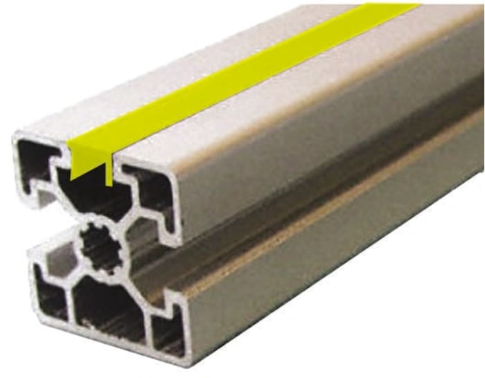 Perfil de cubrimiento Bosch Rexroth COVER PROFILE N10 de PVC Amarillo de 2m, para usar con ranura de 10mm, perfil de 40
