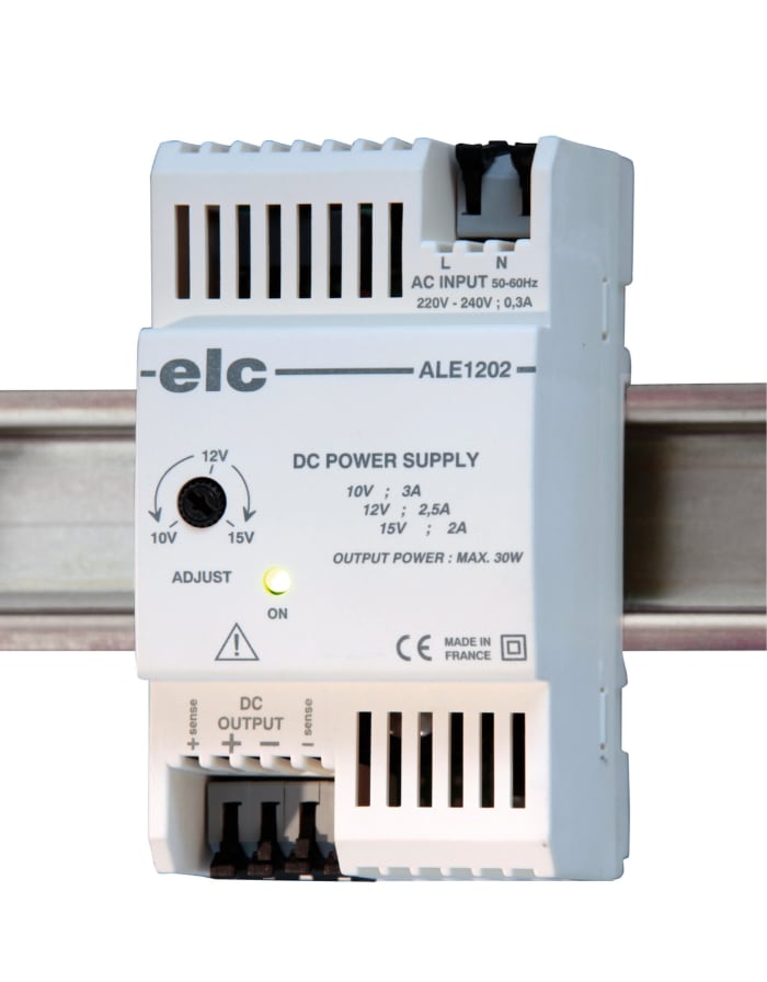 Napájecí zdroj na lištu DIN 30W, počet výstupů: 1 Spínaný 2.5A, výstup: 12V dc