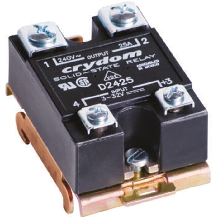 Sensata / Crydom HS501DR Series Solid State Relay, 10 A Load, DIN Rail Mount, 280 V ac Load, 32V Control