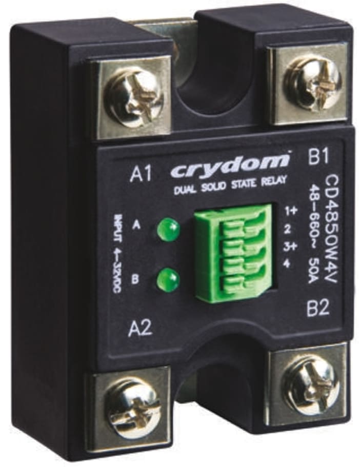 Crydom Evolution Series Solid State Relay, 50 A rms Load, Panel Mount, 600 V rms Load, 32 V Control