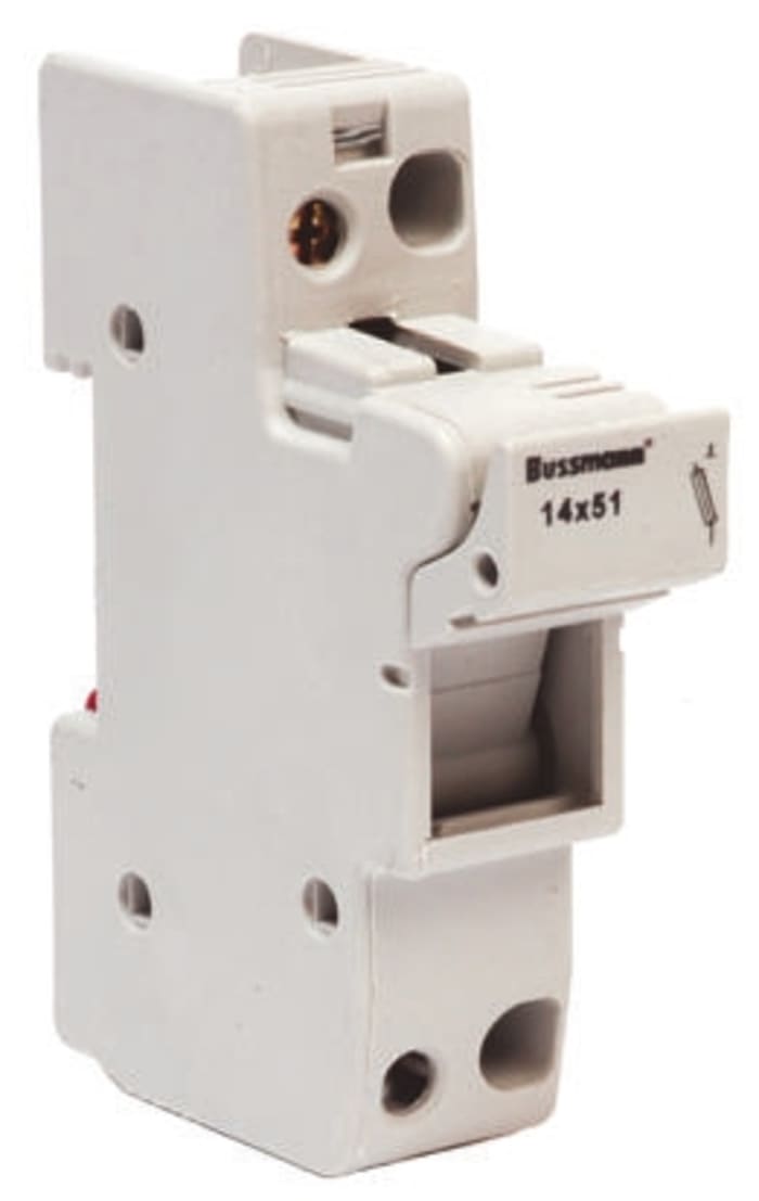 Porte-fusible monté sur rail Cooper Bussmann taille 14 x 51mm 40A 690V c.a.