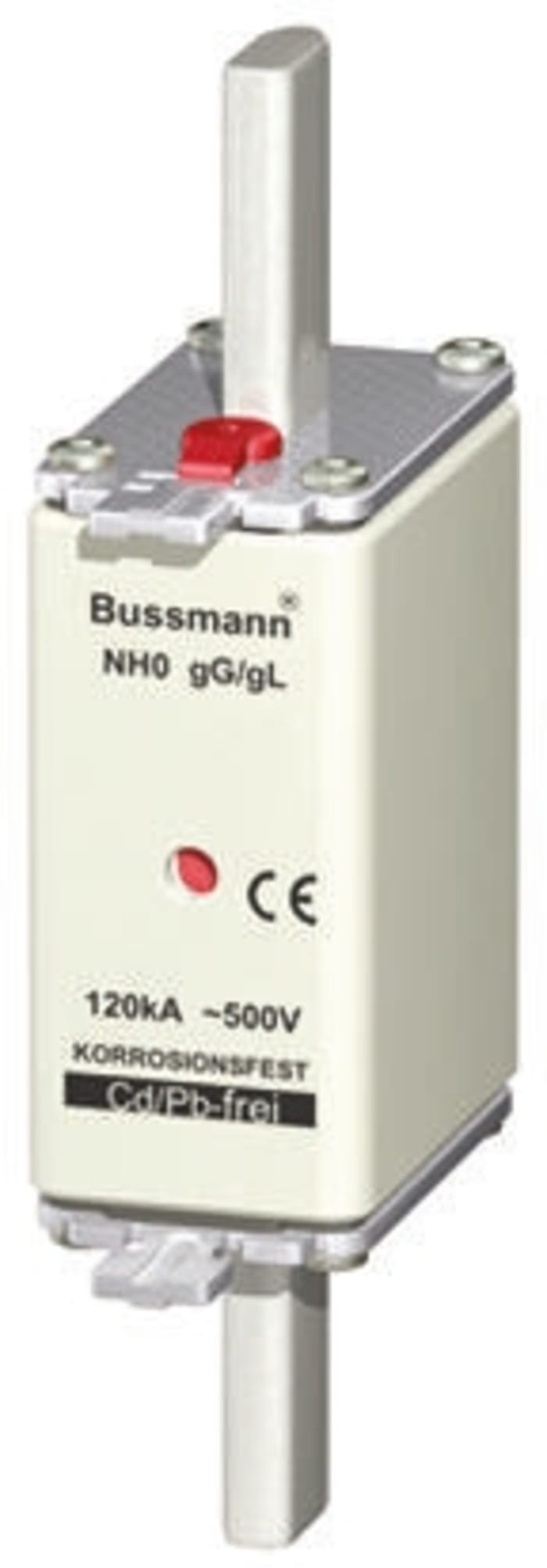 Fusible BS88 à pattes centrées 63A Eaton NH0 500V c.a., gG - gL