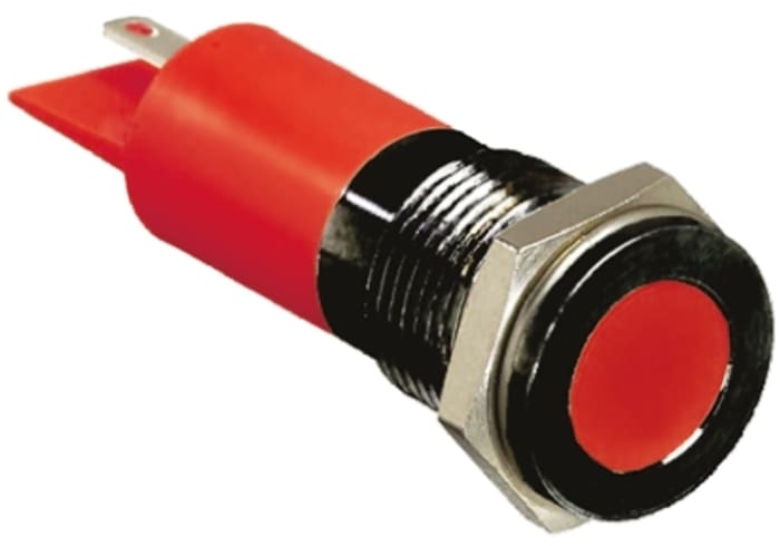 RS PRO Red Panel Mount Indicator, 36V dc, 6 V dc, Solder Tab Termination, IP67