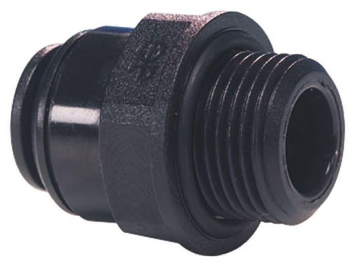 John Guest PM Series Straight Threaded Adaptor, G 1/8 Male to Push In 4 mm, Threaded-to-Tube Connection Style