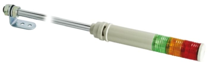 Colonnes lumineuses pré-configurées à LED Feu Flash, Fixe, Rouge / Vert / Ambre avec Buzzer, série Harmony XVC4, 24 V