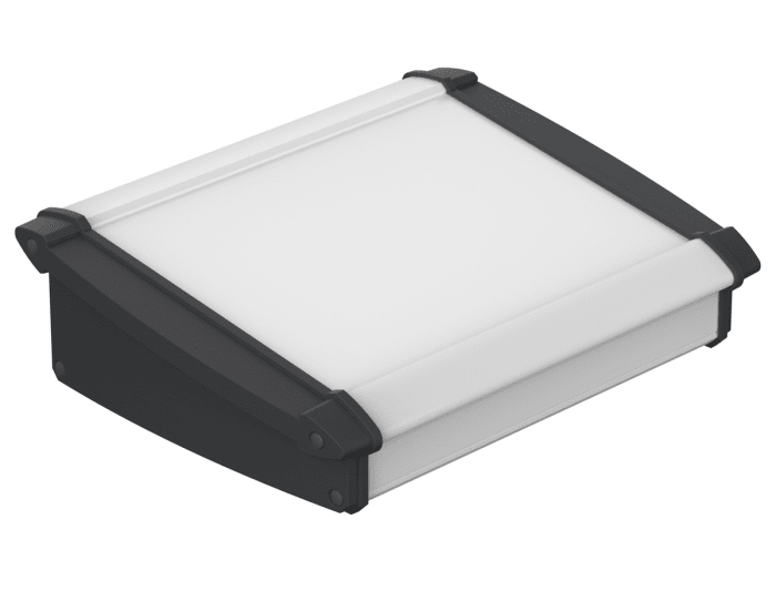 Boîtier pupitre Bopla Alu-Topline en ABS, Aluminium Noir, Anodisé naturel, 200 mm x 181,2 mm x 68,2 mm
