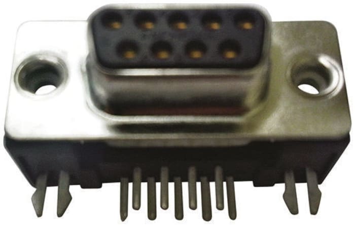 HARTING D-Sub Standard 9 Way Right Angle Through Hole D-sub Connector Socket, 2.77mm Pitch, with 4-40 UNC Threaded