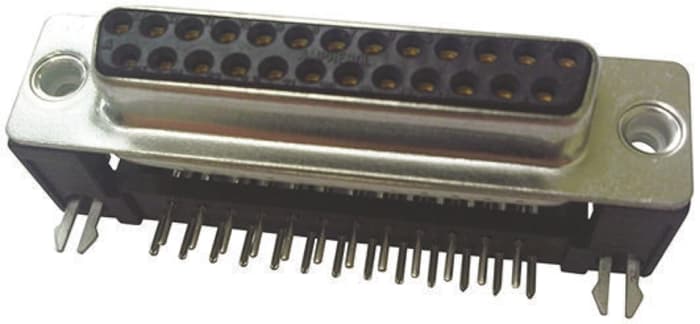 Amphenol Communications Solutions FCE17 9 Way Right Angle Through Hole D-sub Connector Socket, 2.74mm Pitch, with 4-40