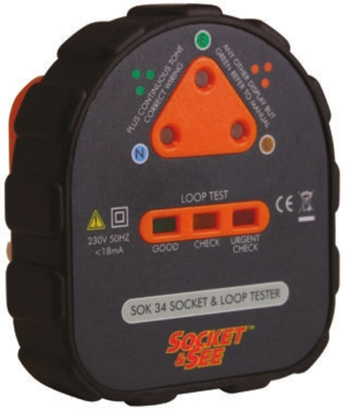 Socket & See, Model SOK 34 Socket Tester 13A 230V ac RS Calibration