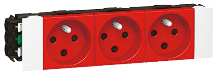 Legrand Red 3 Gang Power Socket, 16A