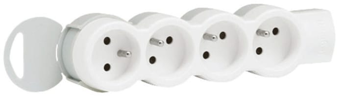 Legrand Type E - French 4 Gang Trailing Socket, 16A, 230 V, No