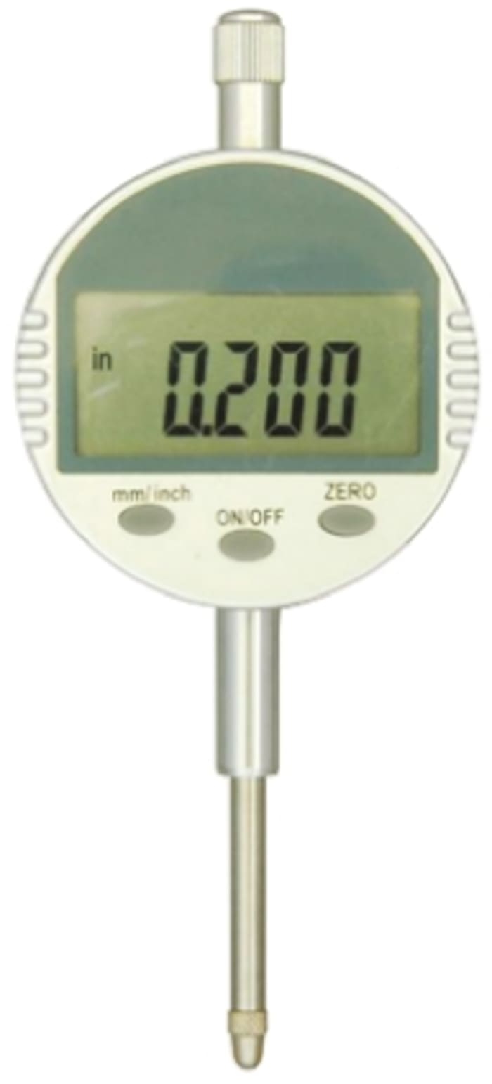 RS PRO Imperial/Metric Plunger Dial Indicator, 0 → 25 mm Measurement Range, 0.01 mm Resolution , ±0.03 mm